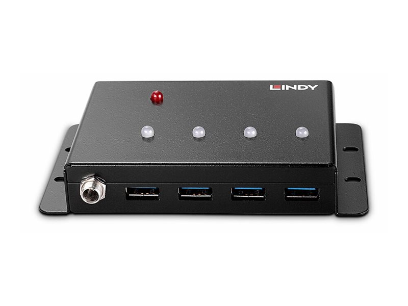 Lindy 43374 Schnittstellen-Hub USB 3.2 Gen 1 (3.1 Gen 1) Type-B 5000 Mbit/s Schwarz