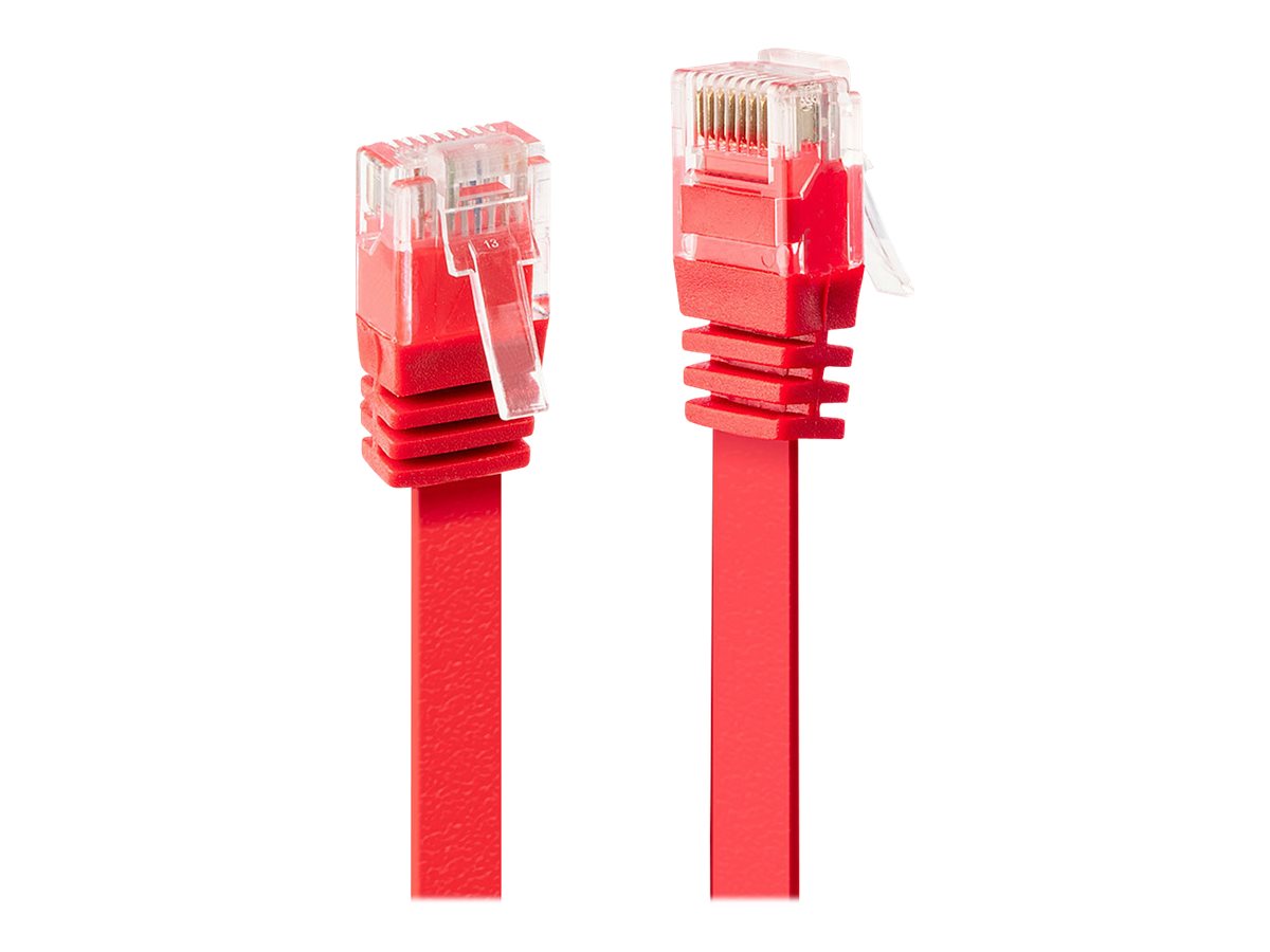 LINDY Patchkabel Cat6 Flachband ungeschirmt rot 0.30m