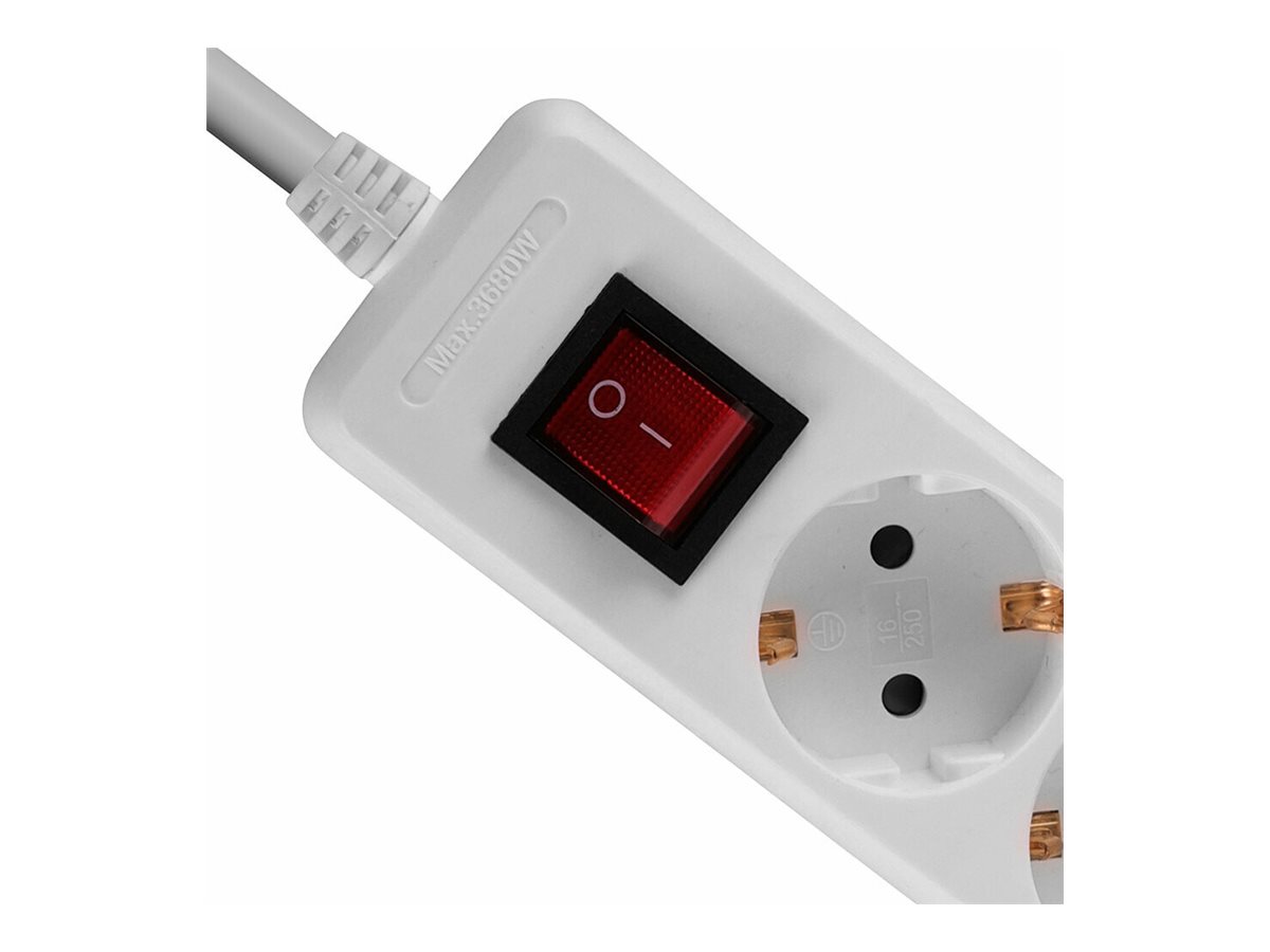 LINDY Steckdosenleiste mit Schalter Schuko 3-Fach