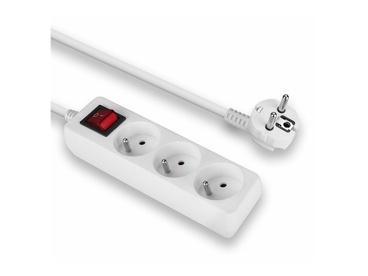Lindy 73124 Verlängerungskabel 3 AC-Ausgänge Drinnen Weiß