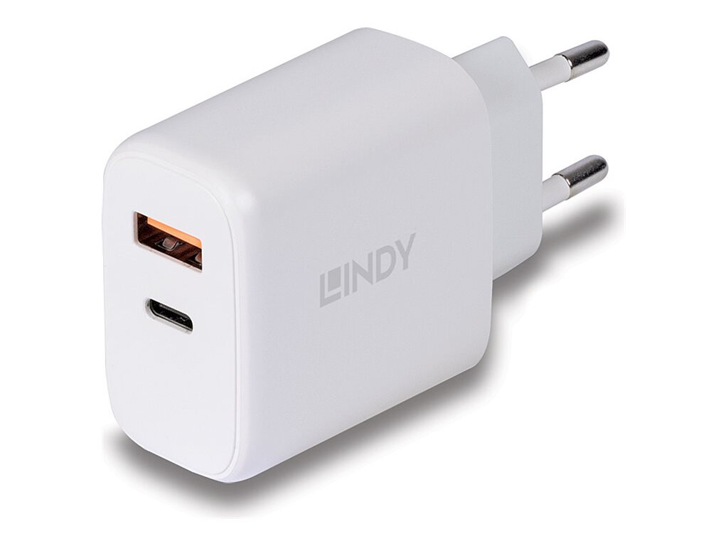 LINDY USB Ladegerät Typ A & C Charger 30W, weiß