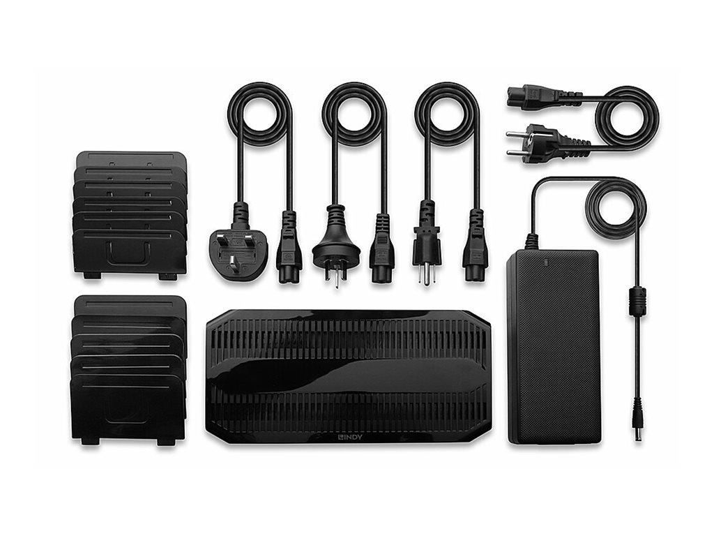 LINDY 120W 10 Port USB-Ladestation für 10 Tablets/Smartphone