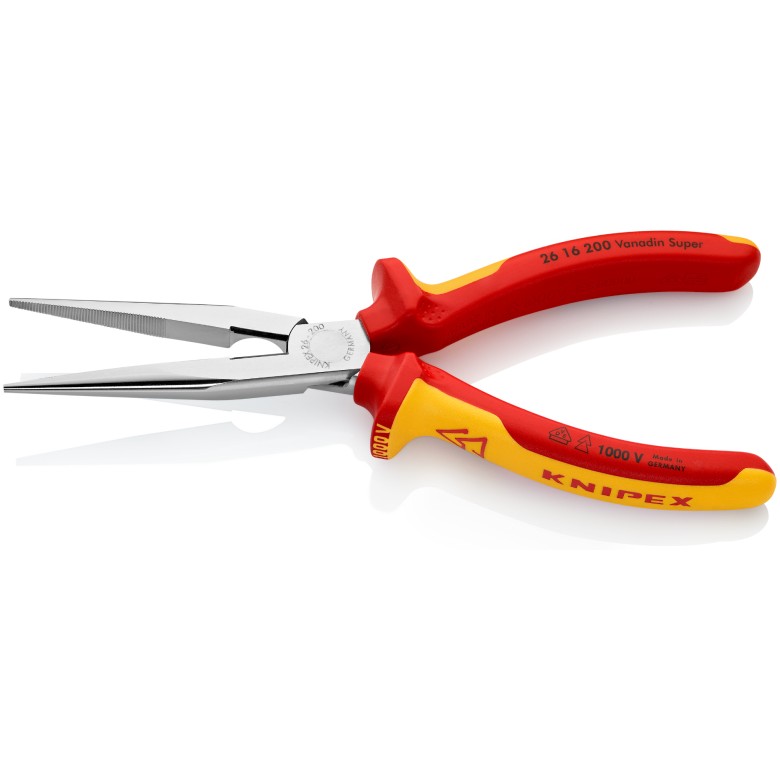 Knipex VDE-Flachrundzange 200mm 2616200 mit Schneide gerade