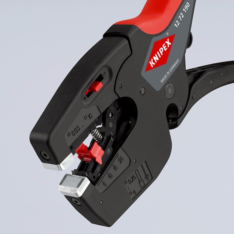 Knipex Elektriker-Multiwerkzeug NexStrip Schneiden,Abisolieren,Crimpen 1272190SB