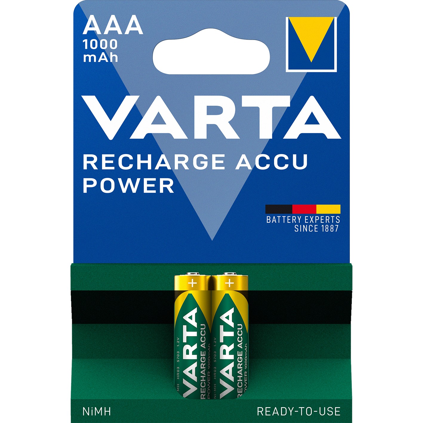 Varta Akku RECHARGE Power    AAA HR03 1000mAh           2St.