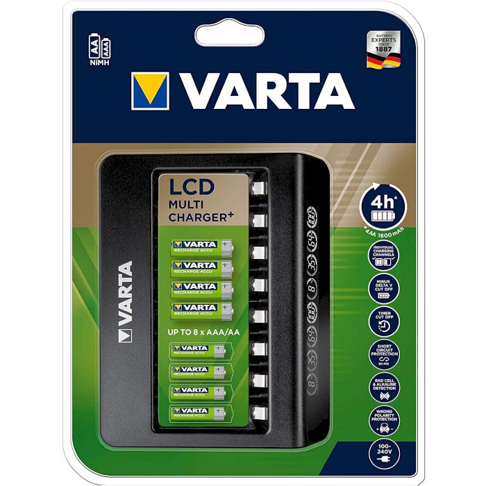 Varta LCD Multi Charger+ Akkuladegerät Haushaltsbatterie AC