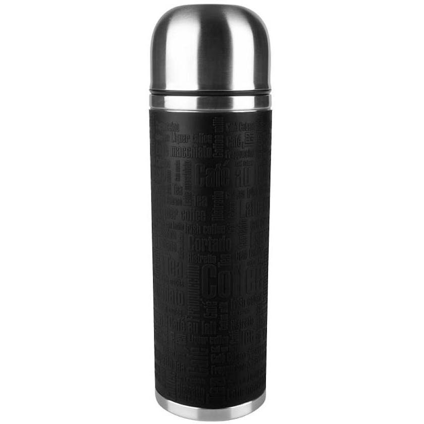 Emsa Senator Sleeve, Schwarz, 1,0 L Isolierflaschen, Edelstahl, 10 x 10 x 30 cm