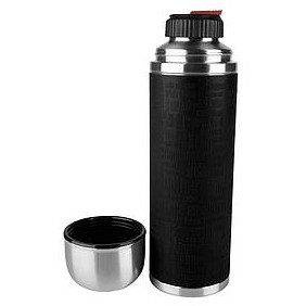 Emsa Senator Sleeve, Schwarz, 1,0 L Isolierflaschen, Edelstahl, 10 x 10 x 30 cm