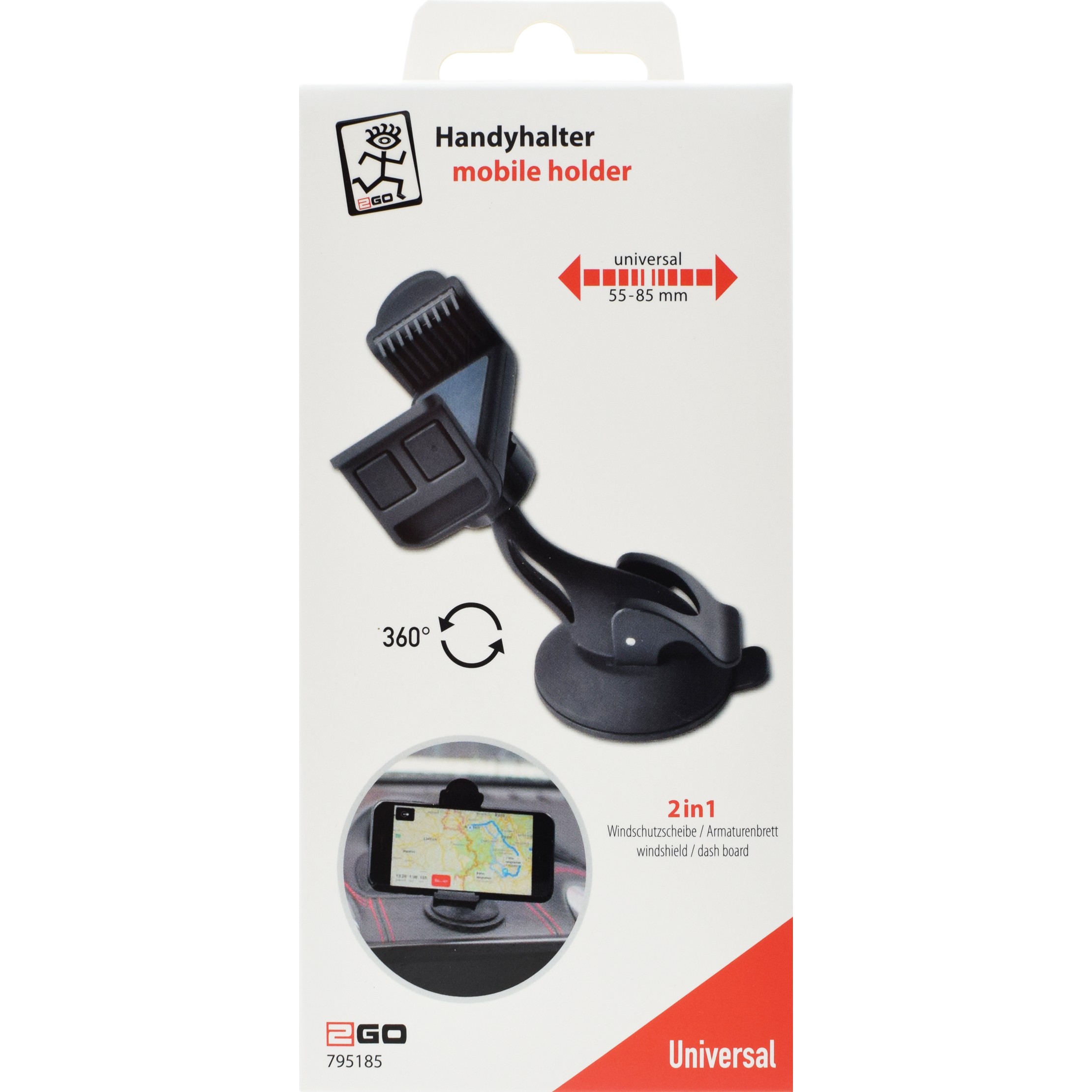 2GO Universal Passivhalter für Handy / Navigationssysteme