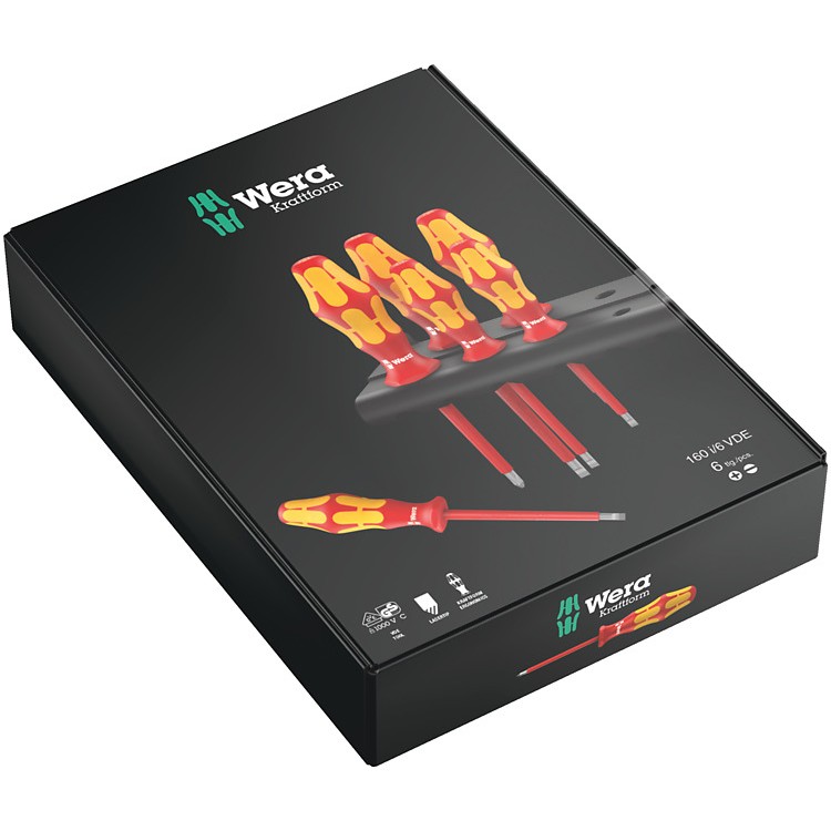 Wera Schraubendrehersatz Plus Serie 100 + Rack 6-tlg, 160i/6