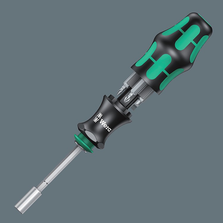 Wera Kraftform Kompaktwerkzeug 28 6 Bits im Griff integriert 05073240001