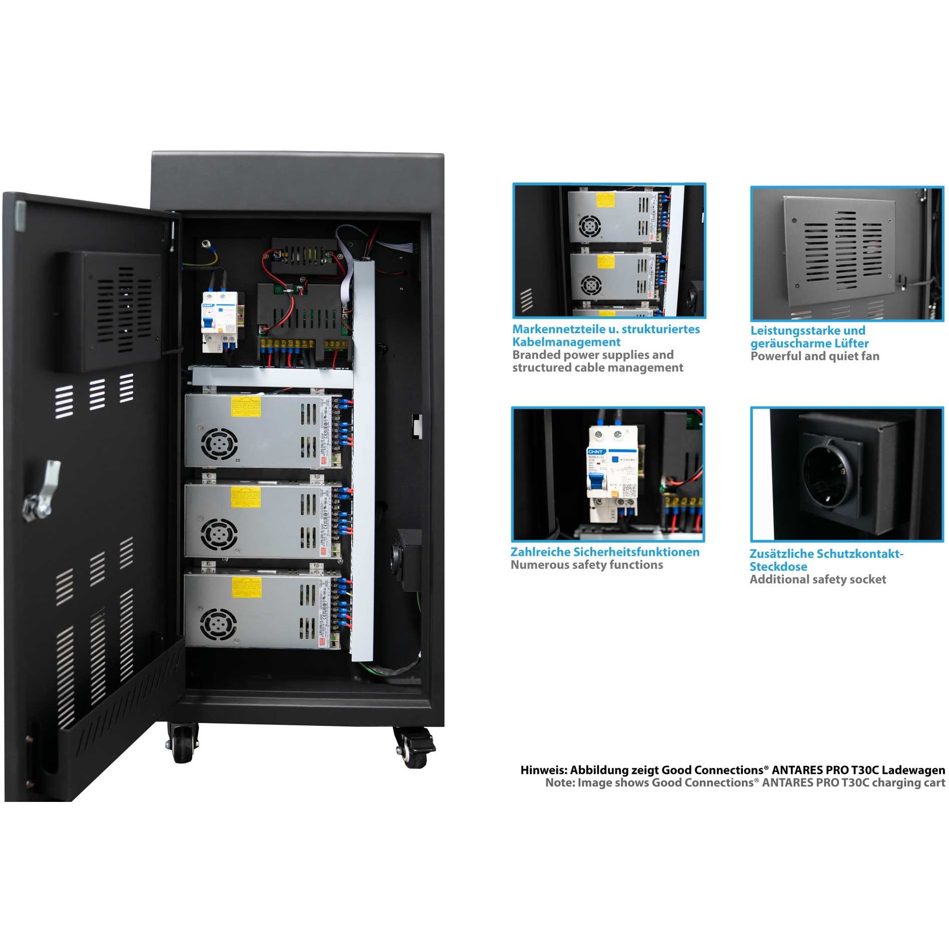 Alcasa PCT01-C30G portable device management cart/cabinet