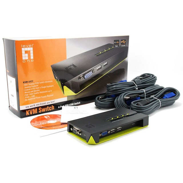LevelOne 4-Port USB KVM Switch