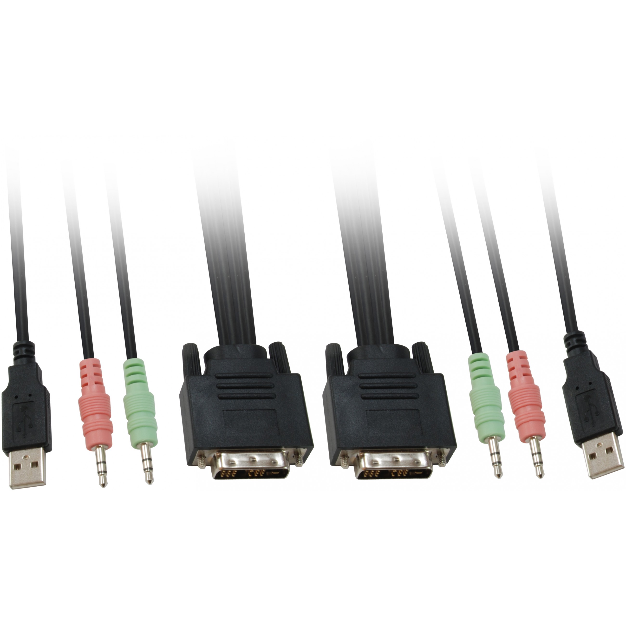 LevelOne 2-Port-Kabel-KVM-Switch, DVI, USB, Audio