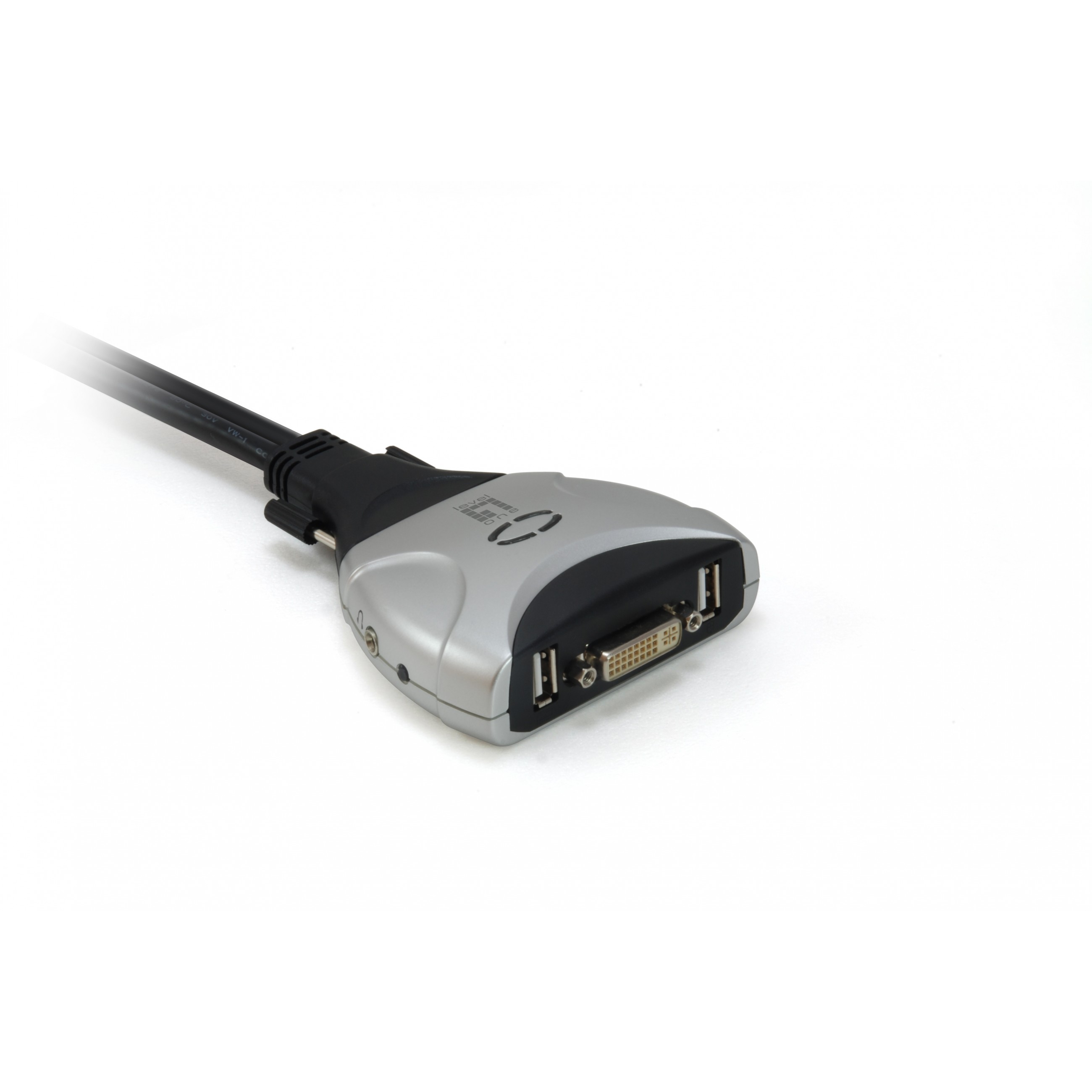 LevelOne 2-Port-Kabel-KVM-Switch, DVI, USB, Audio