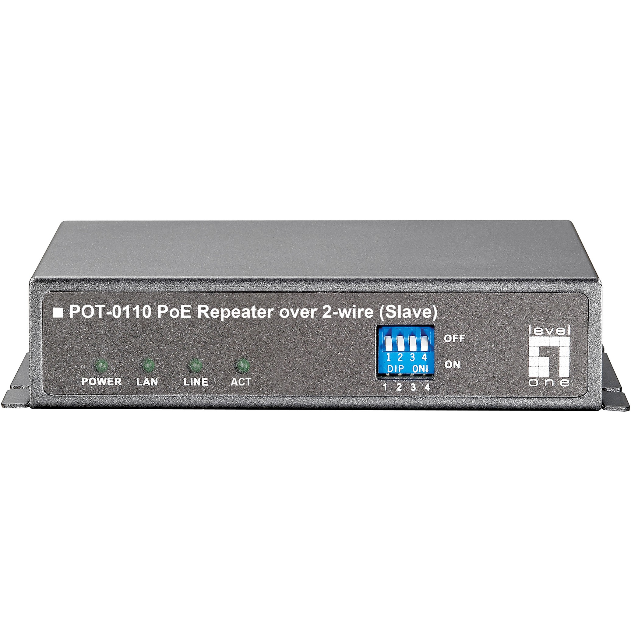 LevelOne PoE SL Repeater 1xRJ45/1xPoE 100Mbps 2 Draht   grau