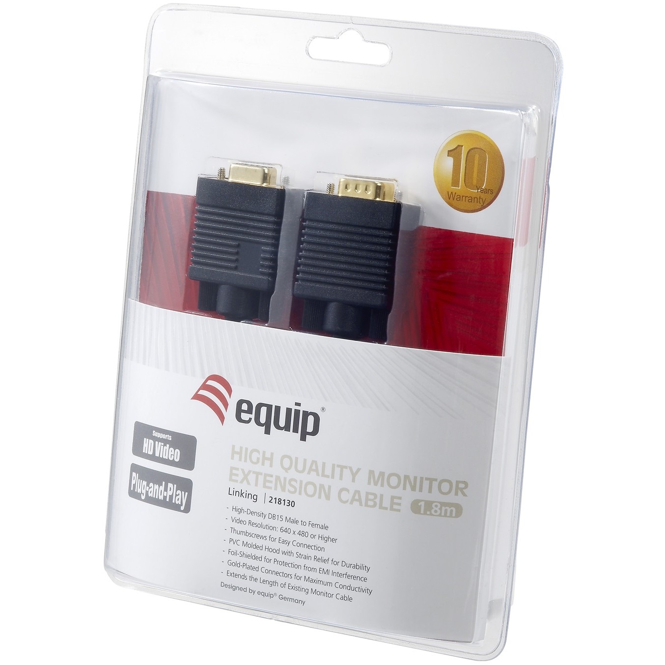 Equip 218130 VGA-Kabel 1,8 m VGA (D-Sub) Schwarz
