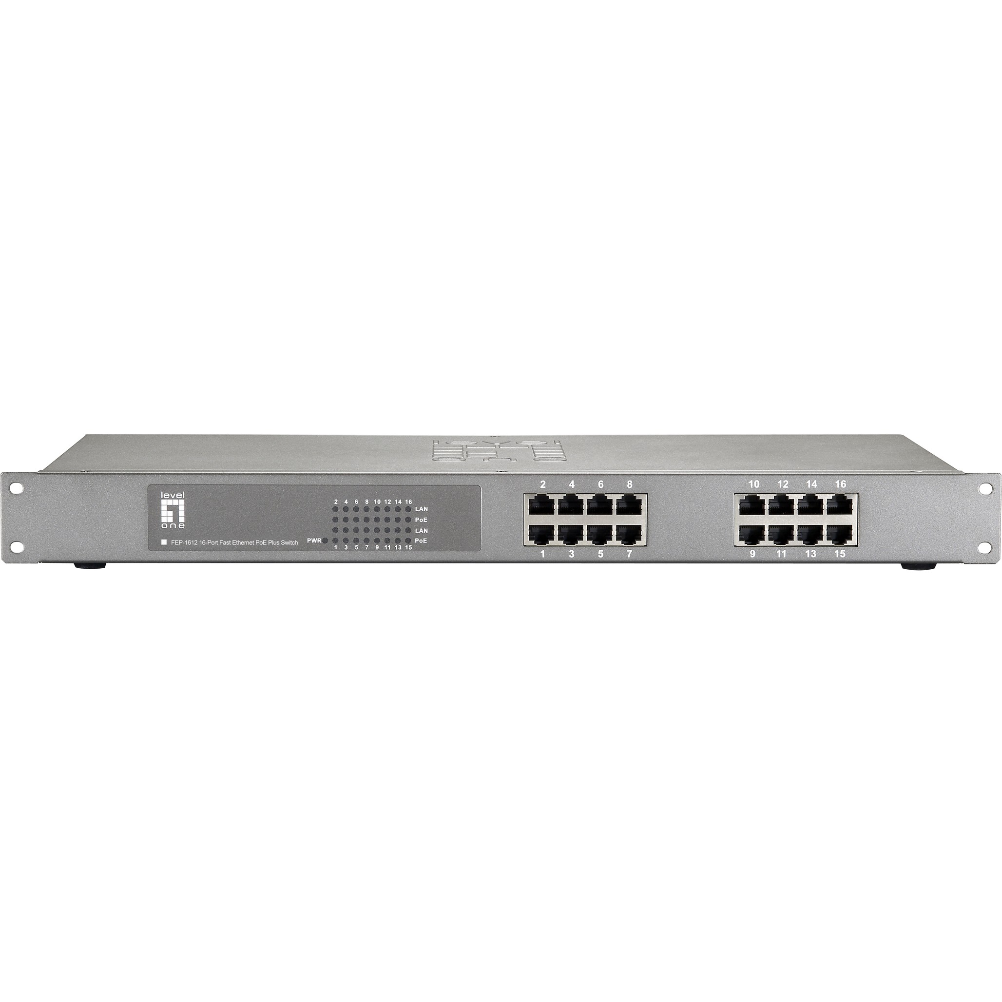LevelOne PoE+Switch 16xFE PoE            500W 19