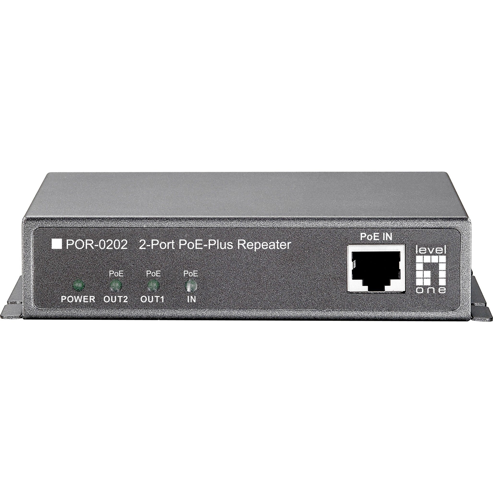 LevelOne PoE+   Repeater  2xPoE       100Mbps           grau