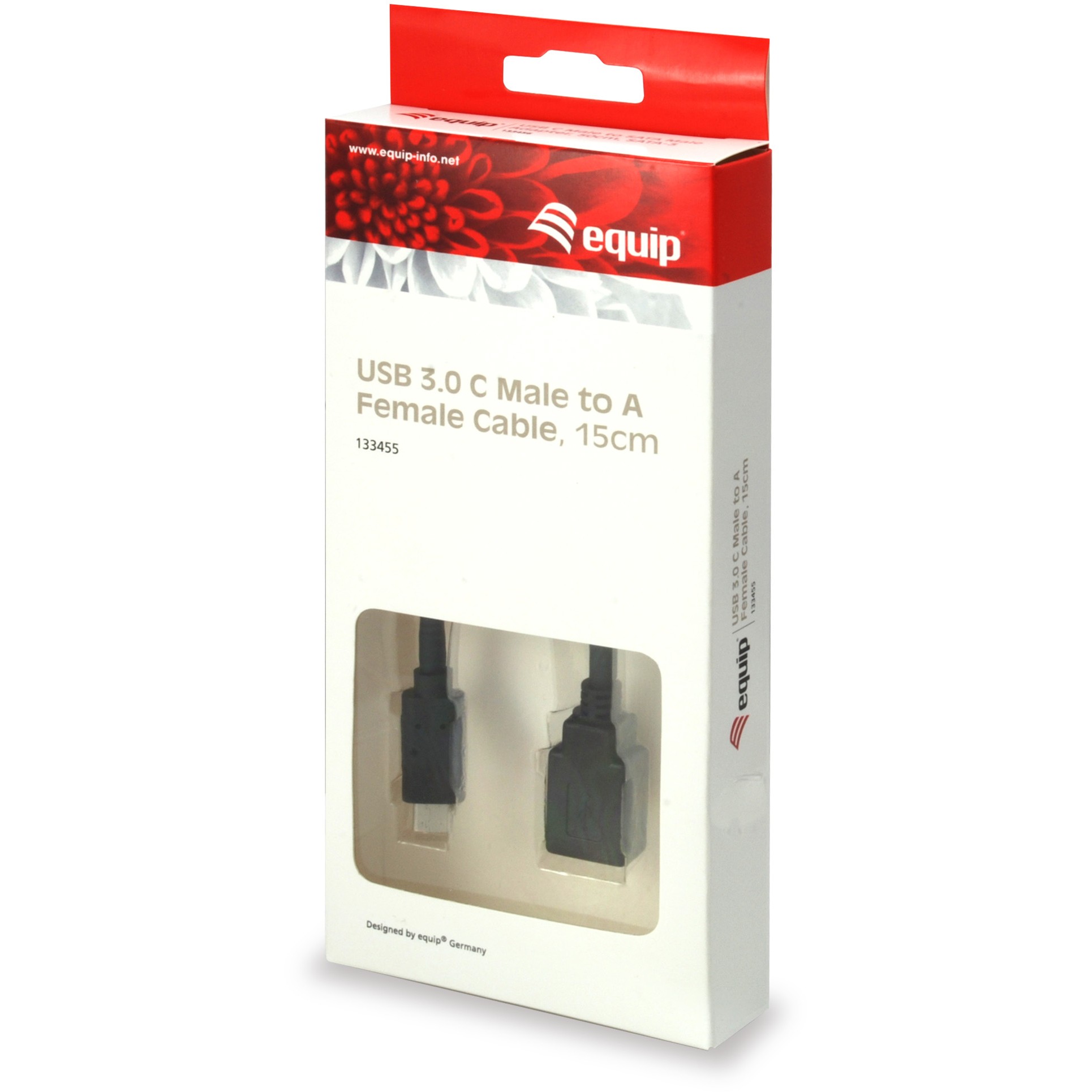 Equip 133455 USB Kabel USB 3.2 Gen 1 (3.1 Gen 1) 0,15 m USB C USB A Schwarz