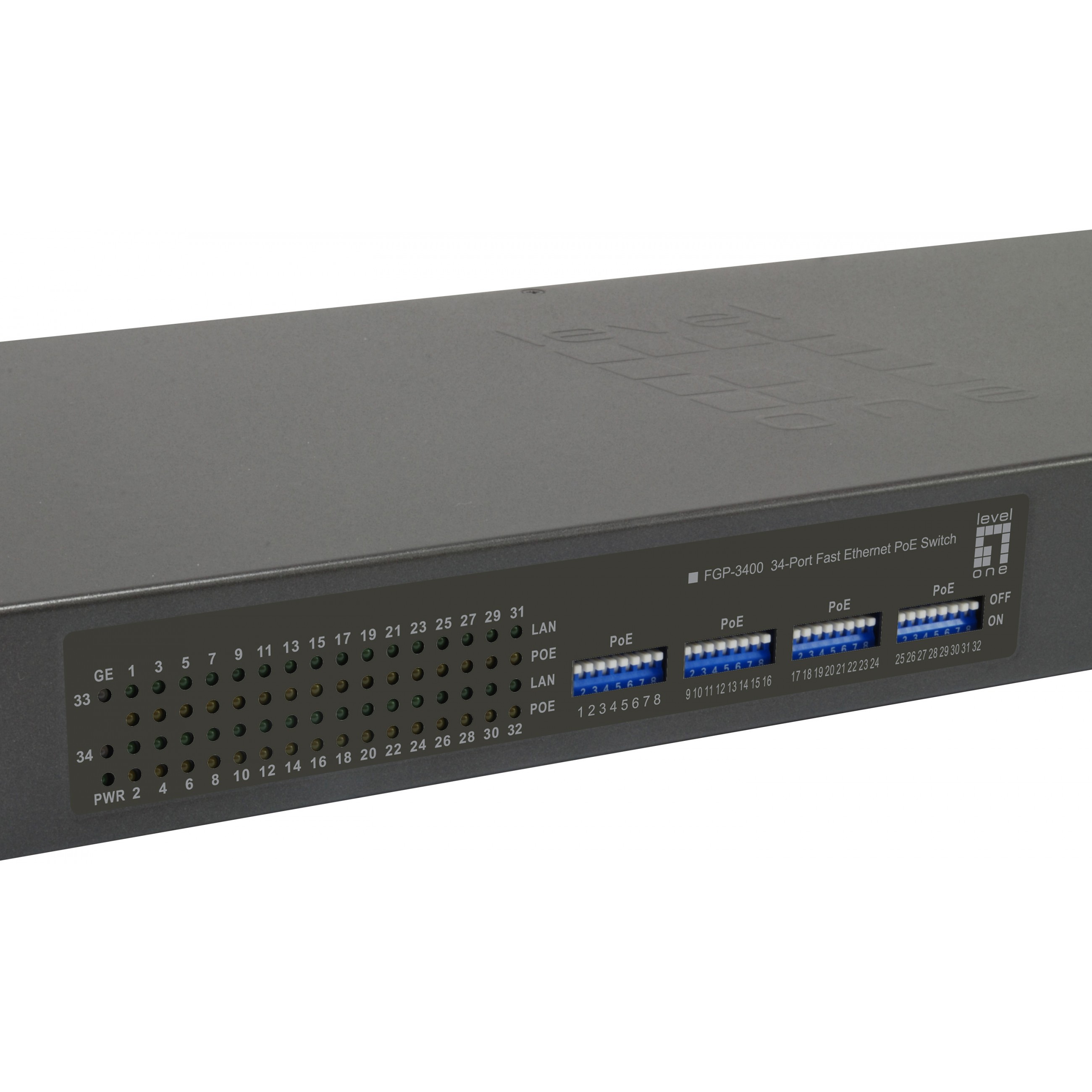 LevelOne FGP-3400W760 Netzwerk-Switch Unmanaged Fast Ethernet (10/100) Power over Ethernet (PoE) Schwarz