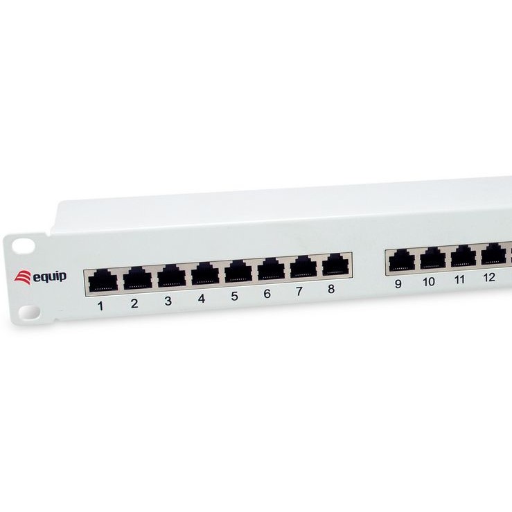 Equip 24-Ports Cat.6 Geschirmtes Patch Panel, Hellgrau