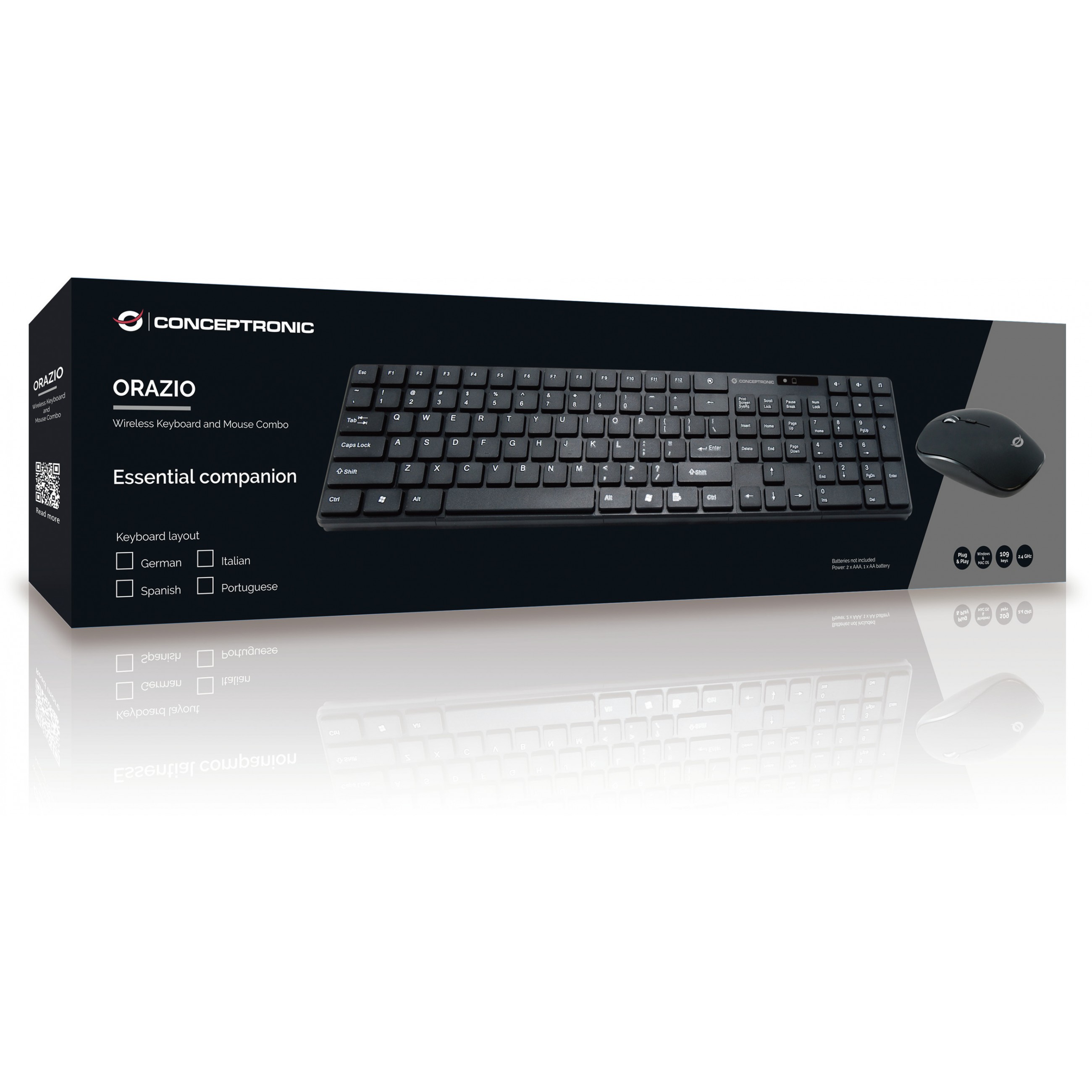 Conceptronic ORAZIO Kabellose Tastatur- und Maus-Kombination, deutsch