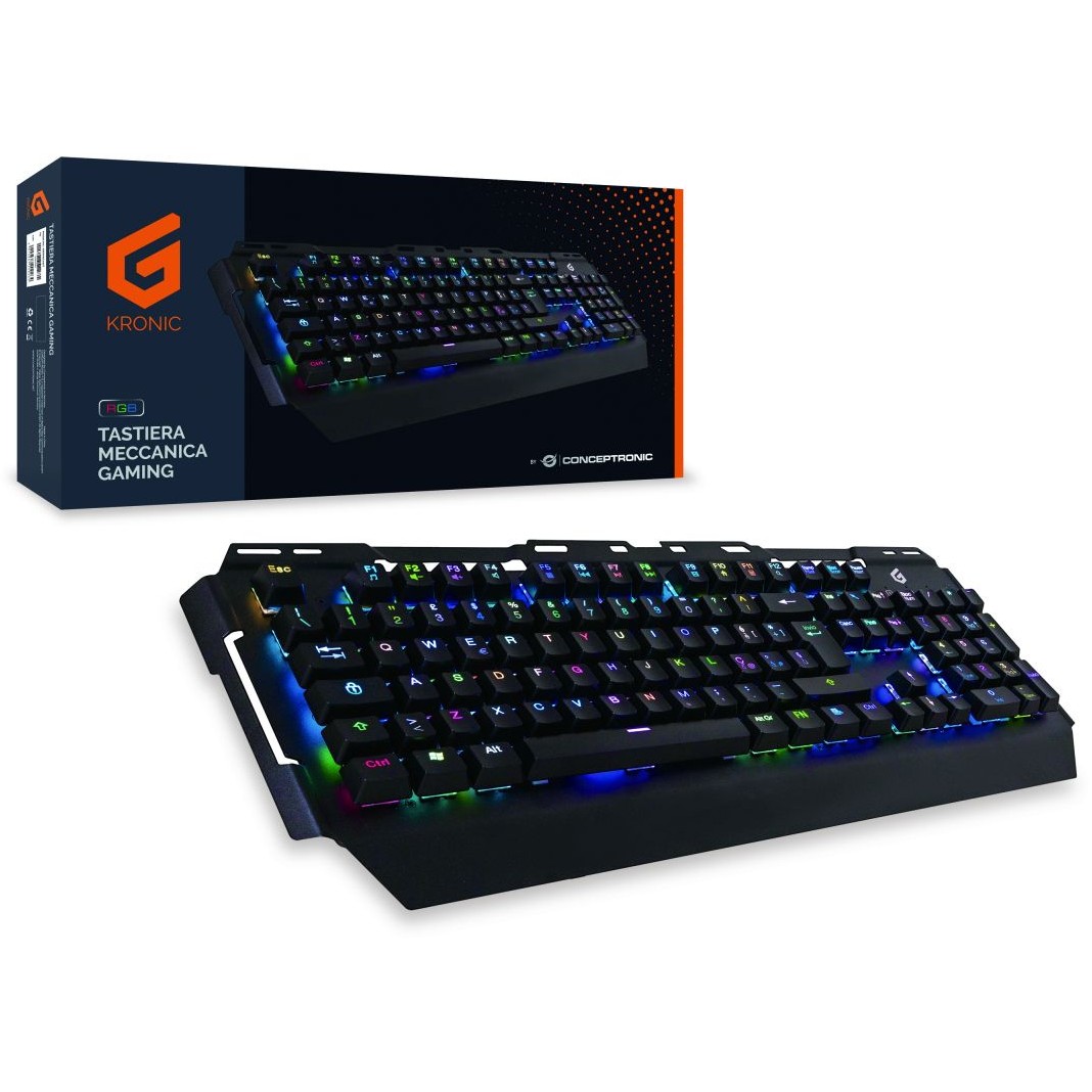Conceptronic KRONIC Tastatur Gaming USB QWERTY Italienisch Schwarz