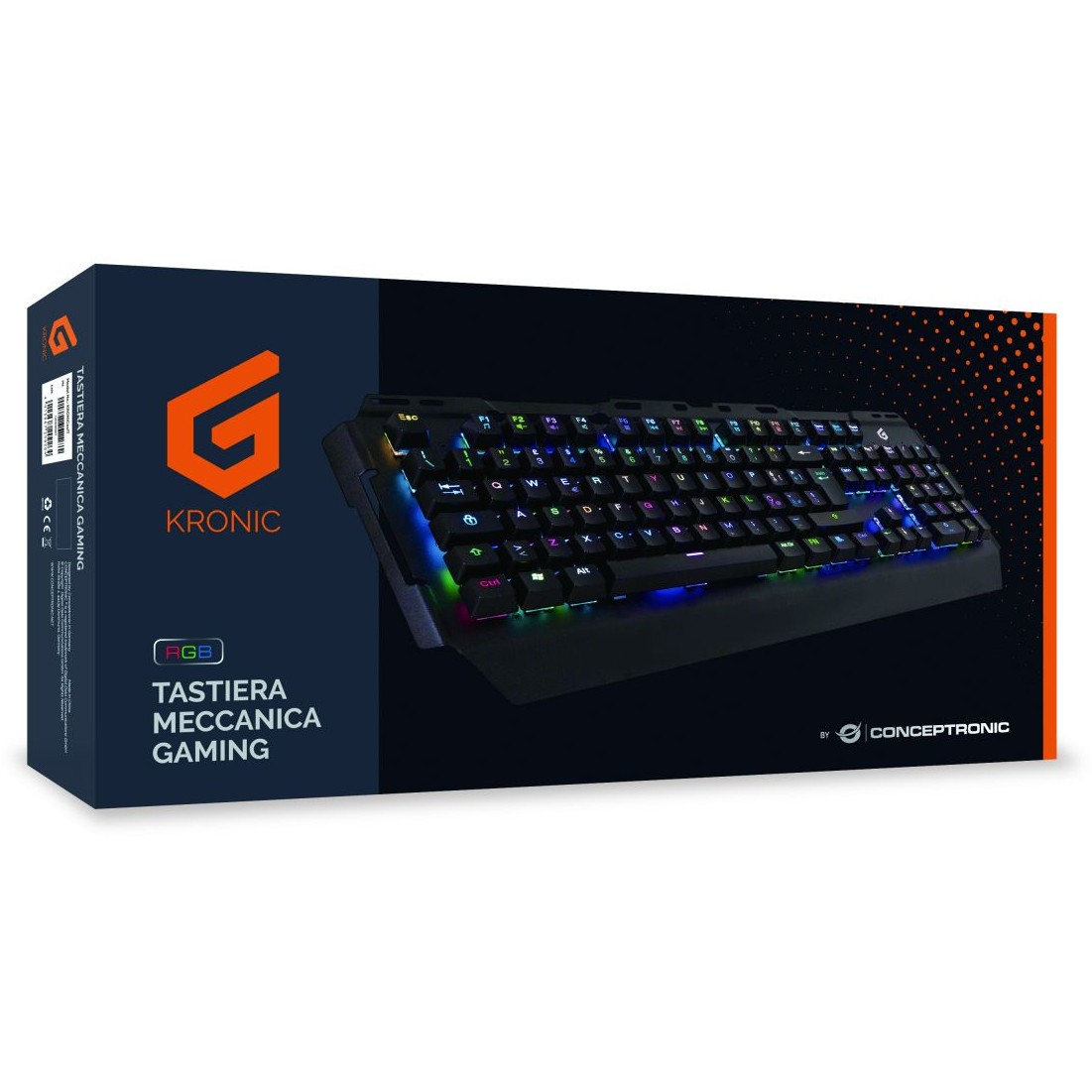 Conceptronic KRONIC Tastatur Gaming USB QWERTY Italienisch Schwarz