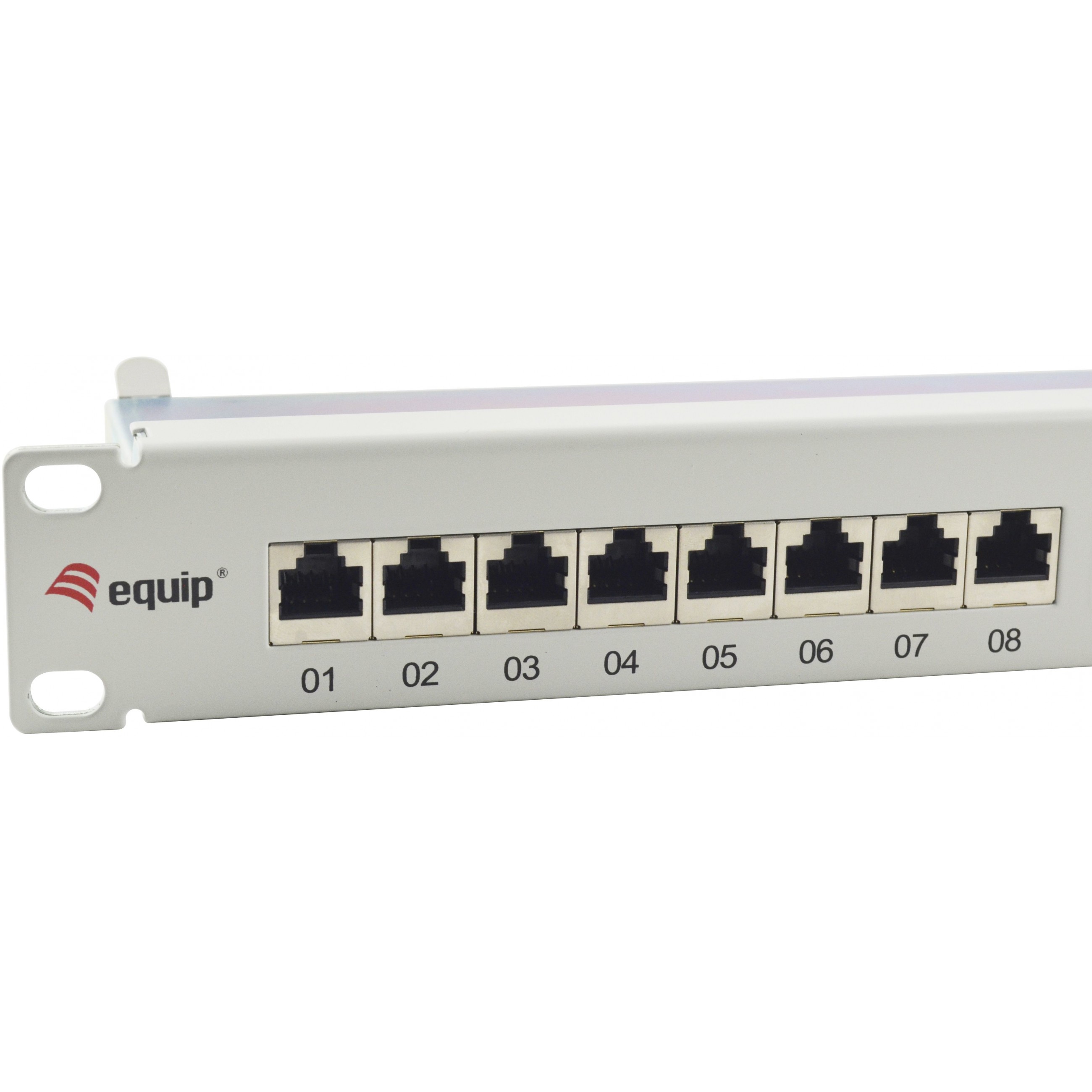 Equip 24-Port Cat.6A Geschirmtes Patch Panel, Hellgrau