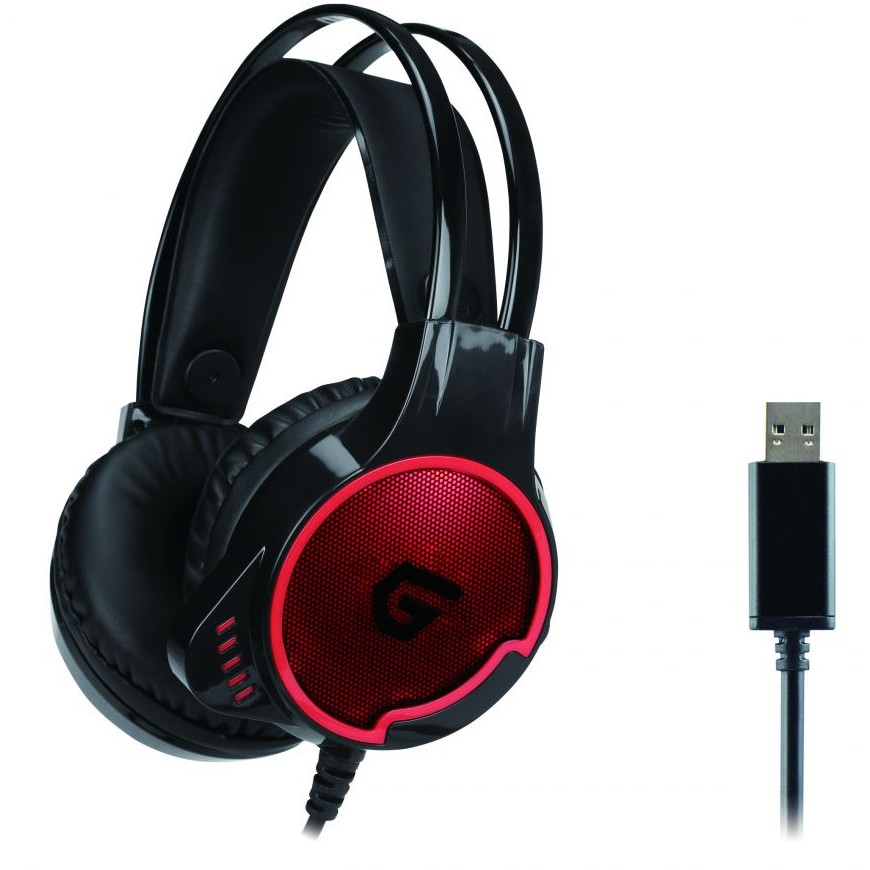 Conceptronic ATHAN U1 Kopfhörer Kabelgebunden Kopfband Gaming USB Typ-A Schwarz