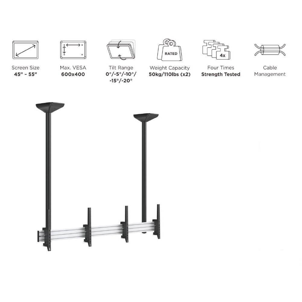 Equip 45-55 Dual Screen Ceiling Mount