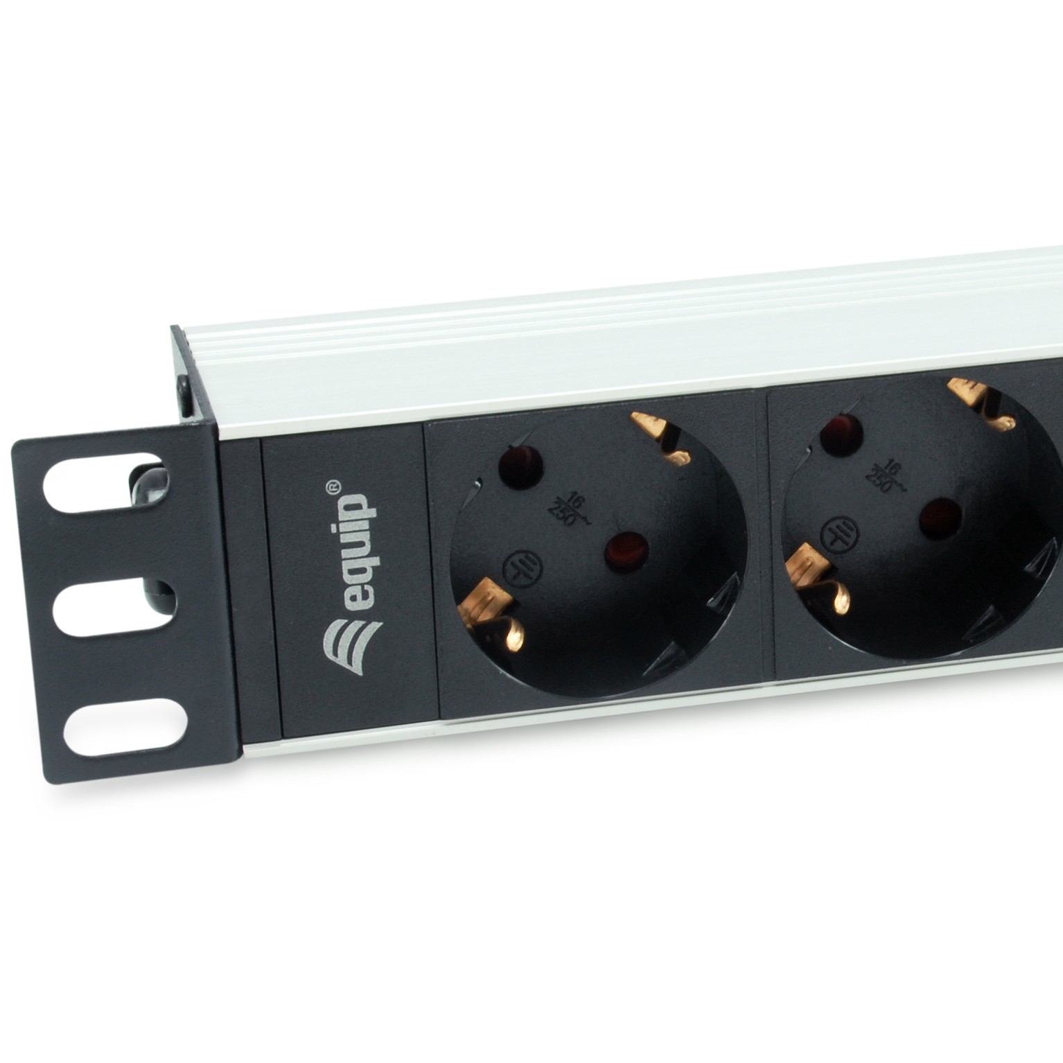 Equip 333311 Stromverteilereinheit (PDU) 4 AC-Ausgänge 1U Schwarz, Silber