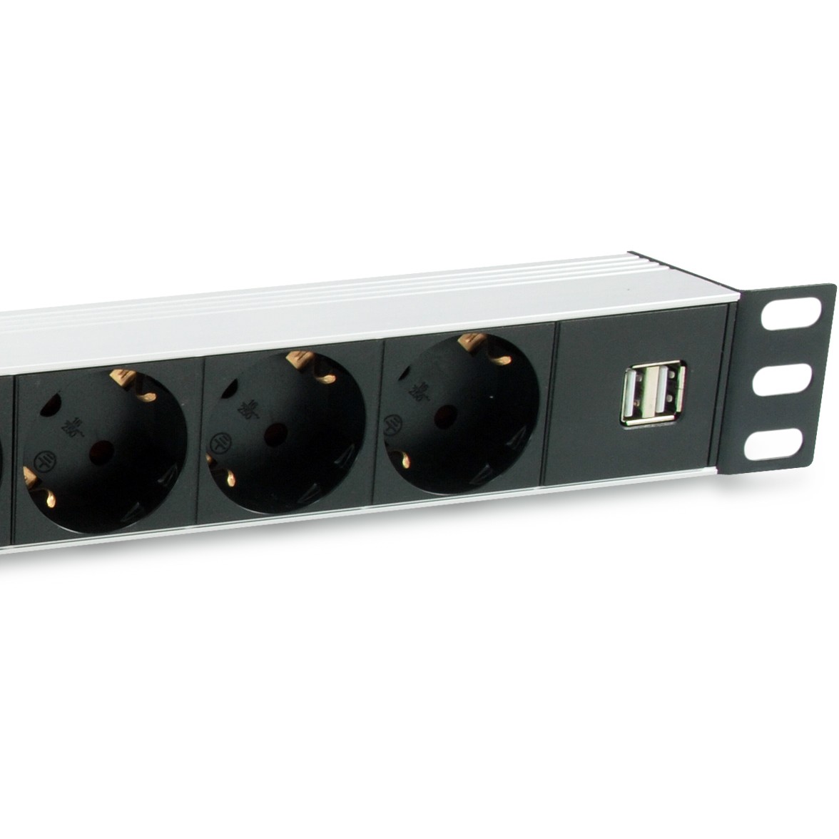 Equip 333315 Stromverteilereinheit (PDU) 7 AC-Ausgänge 1U Schwarz, Silber