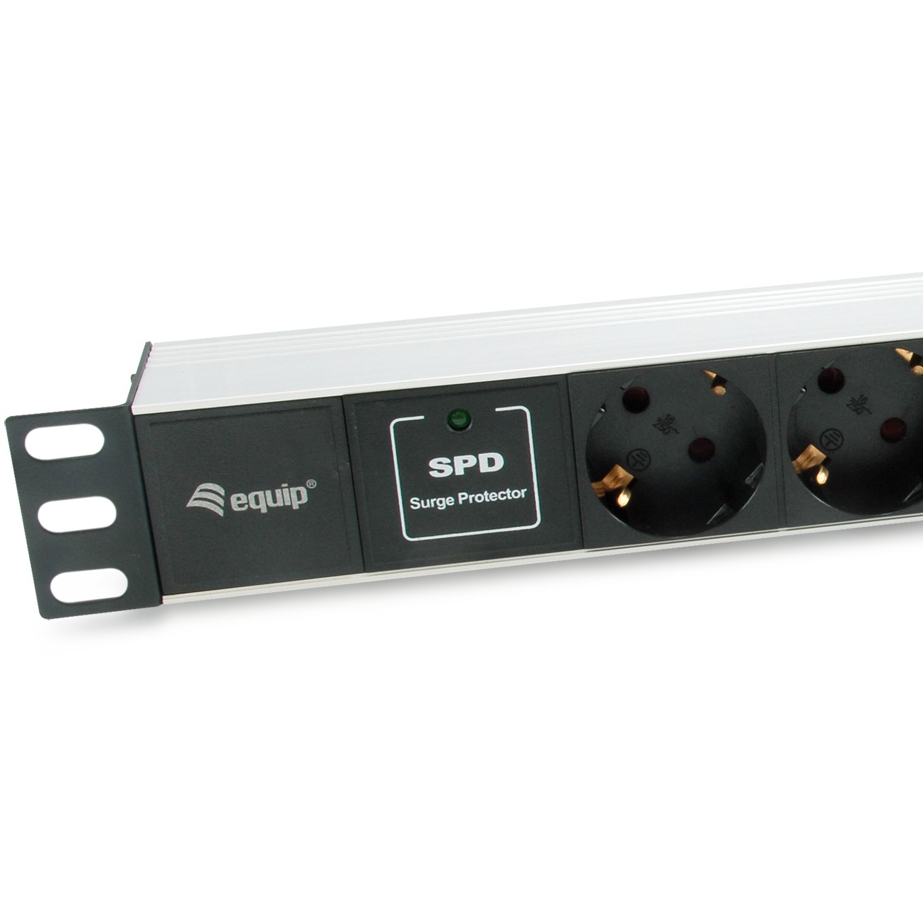 Equip 333315 Stromverteilereinheit (PDU) 7 AC-Ausgänge 1U Schwarz, Silber