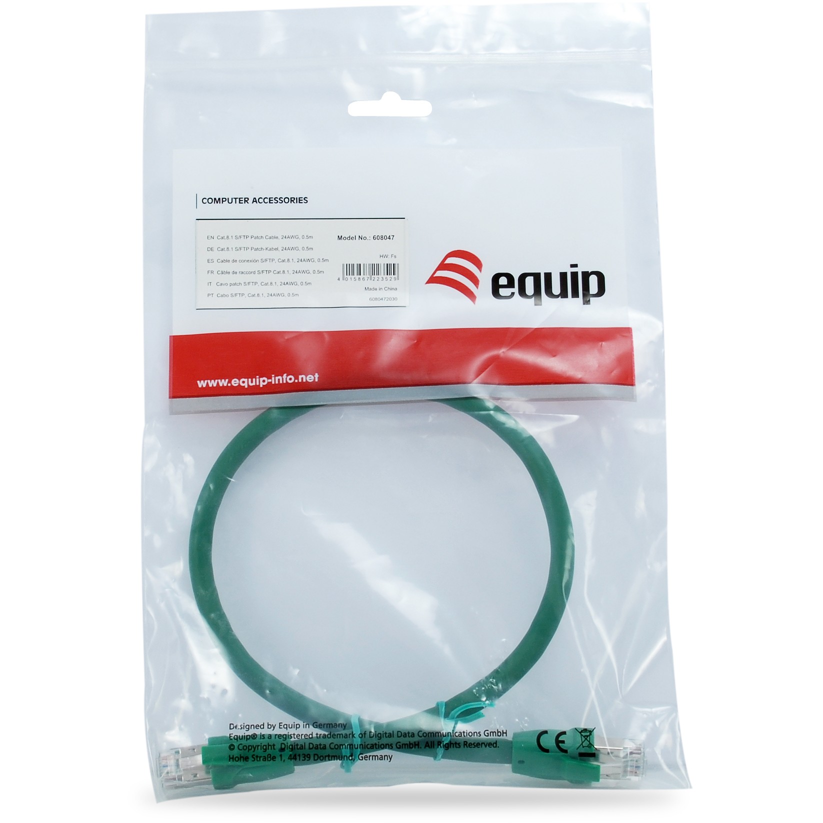 Equip Cat 8.1 S/FTP Patchkabel, 0.5m, Grün