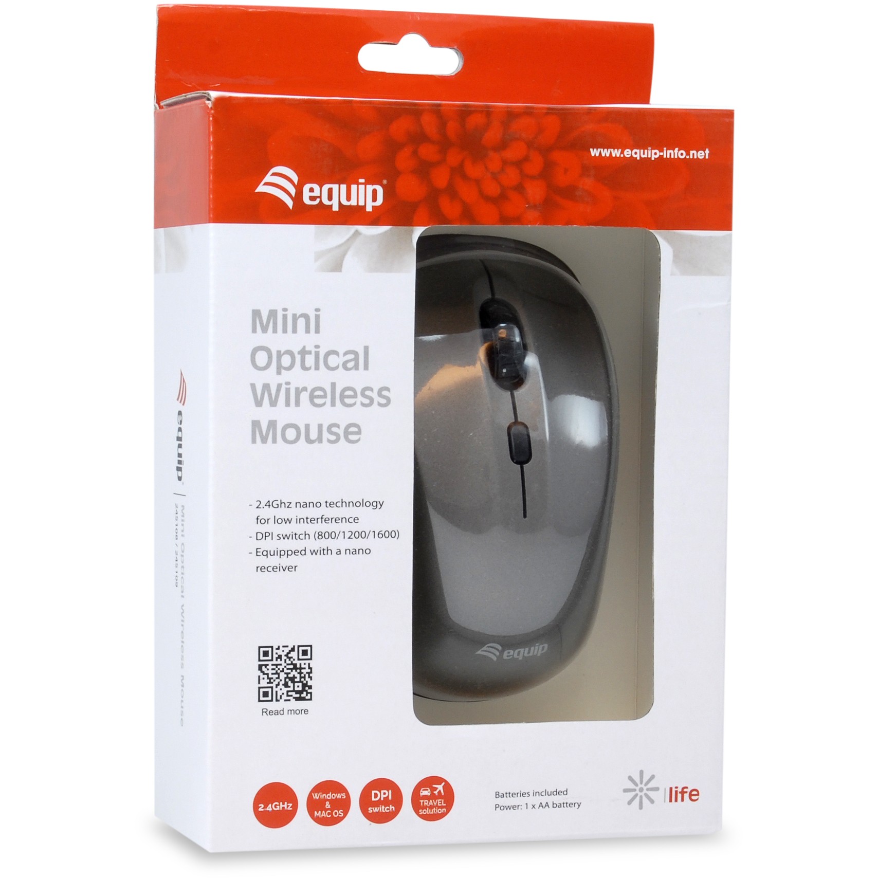 Equip Reisemaus   Wireless USB-A           L+R       schwarz