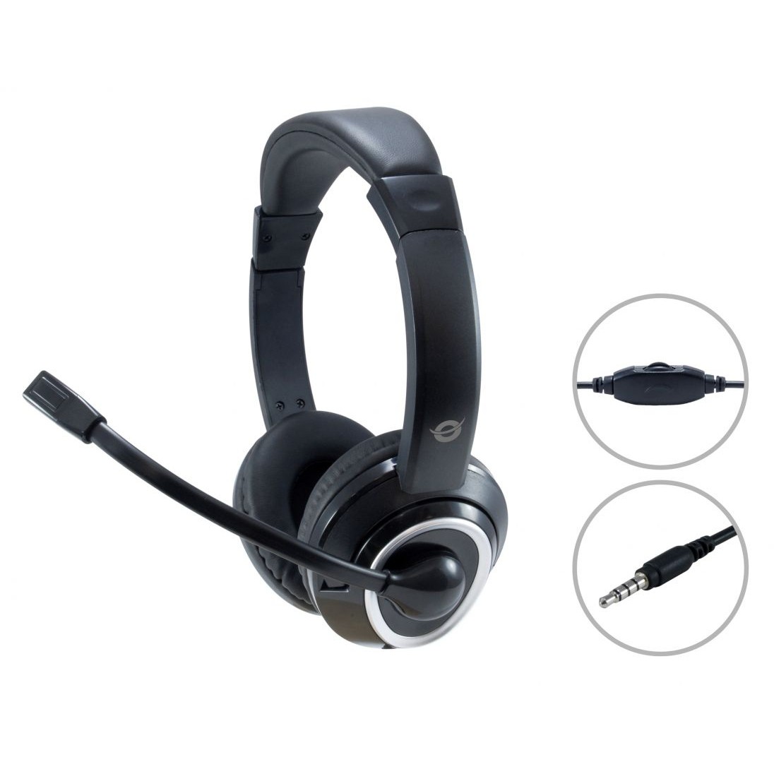 CONCEPTRONIC Headset Stereo AUX/Mikro/Bedien.       2.00m sw