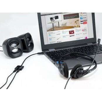 Equip 133469 Audio-Kabel 0,15 m USB C 2 x 3.5mm Schwarz