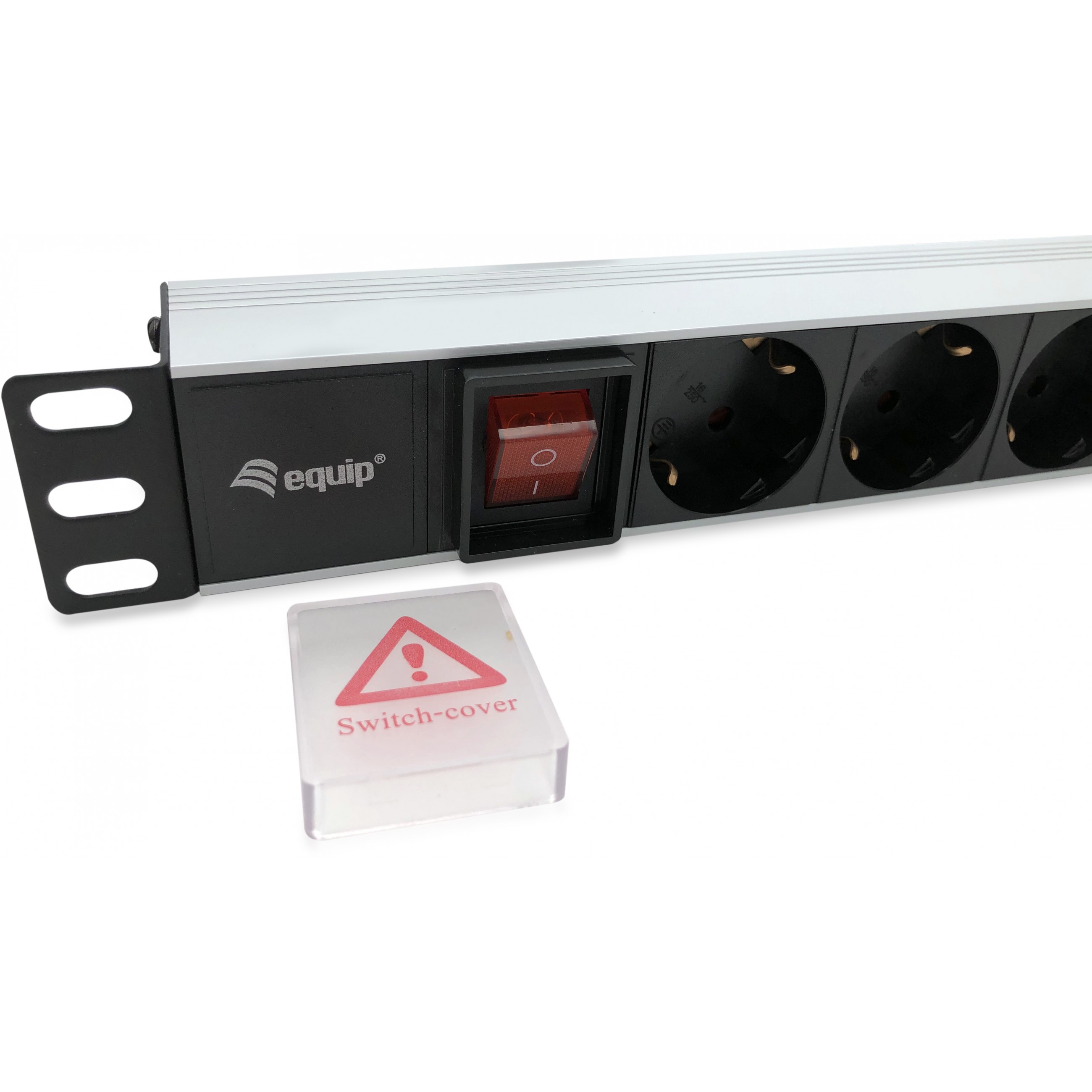 Equip 19 Steckdosenleiste CEE7/7 90°->8xSchuko+Switch  Alu.