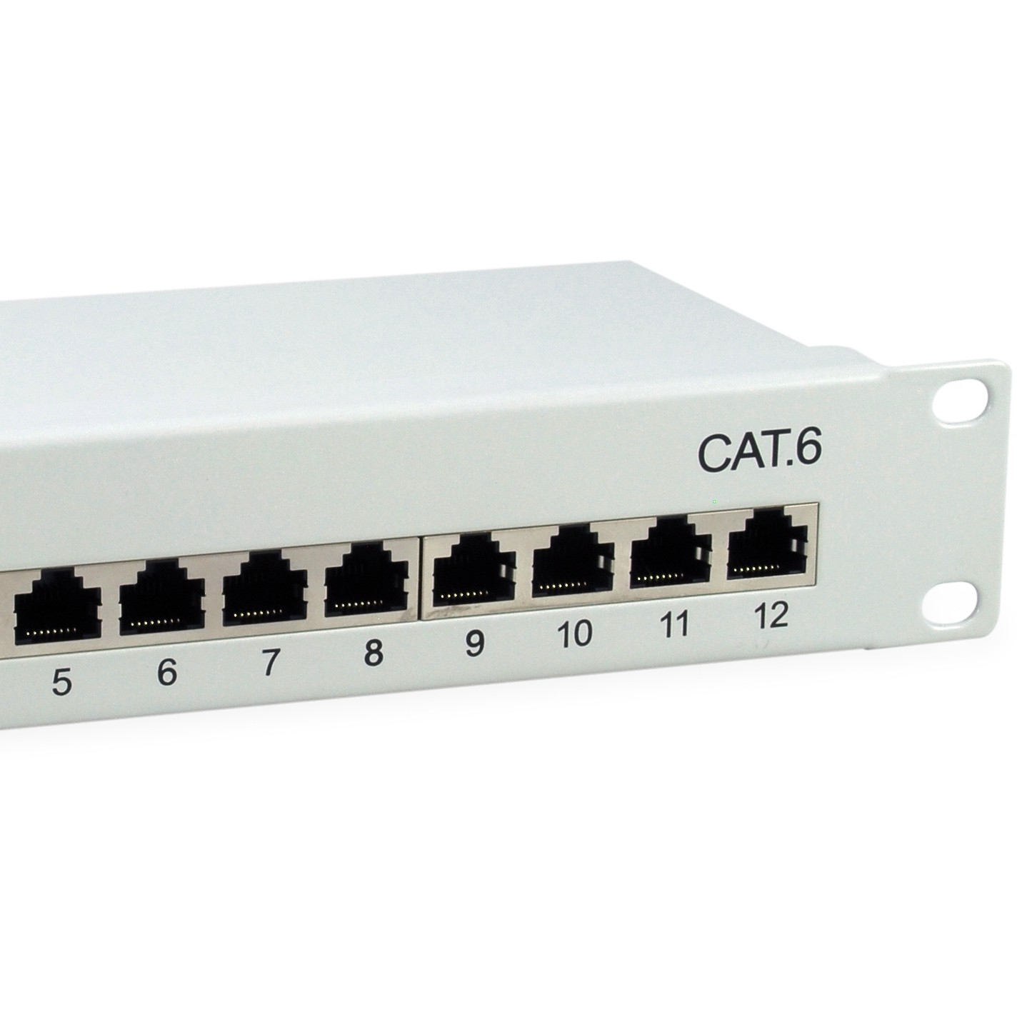 Equip 12-Port Cat.6 Geschirmtes Patch Panel, Hellgrau