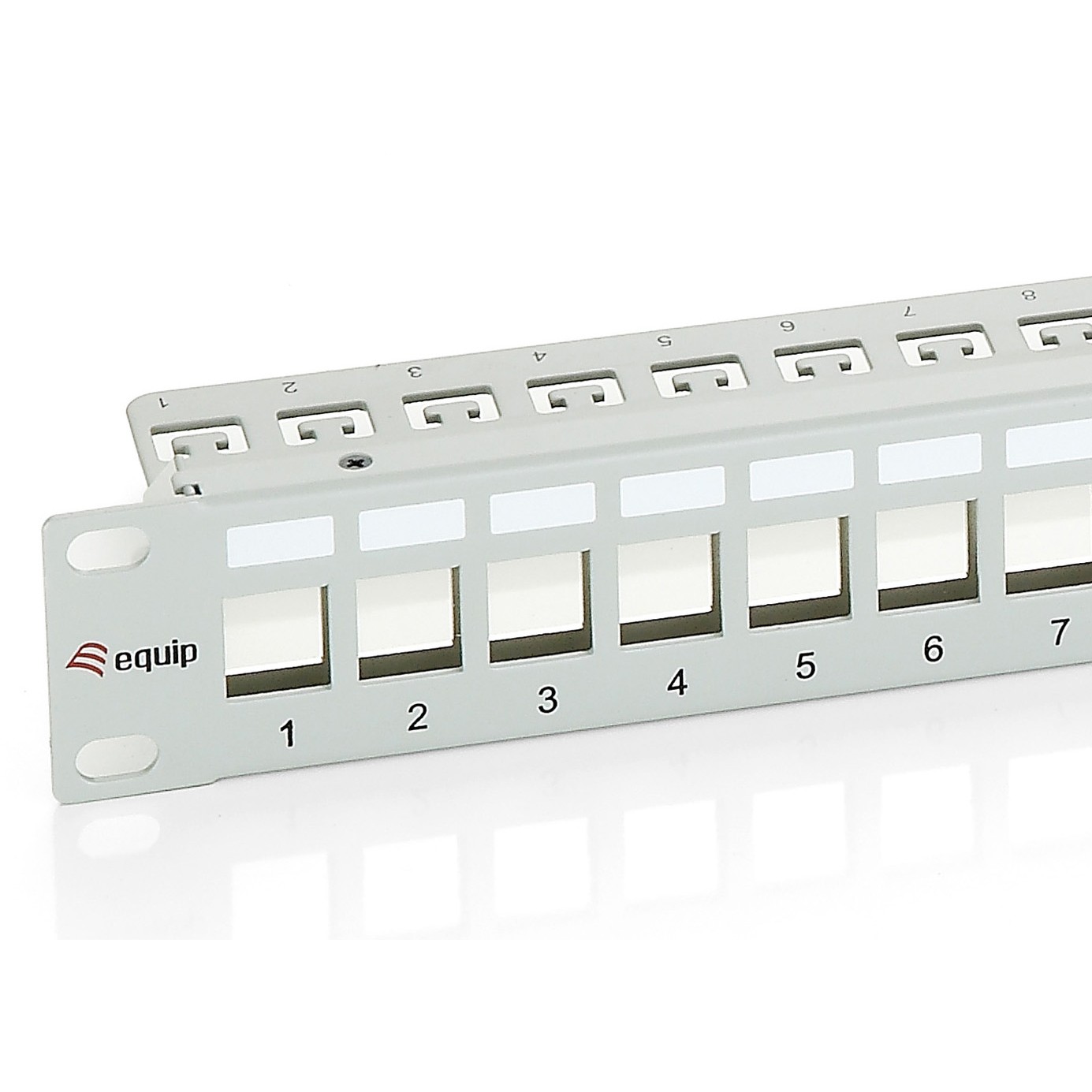Equip 24-Port Keystone Cat.6 Geschirmtes Patch Panel, Hellgrau