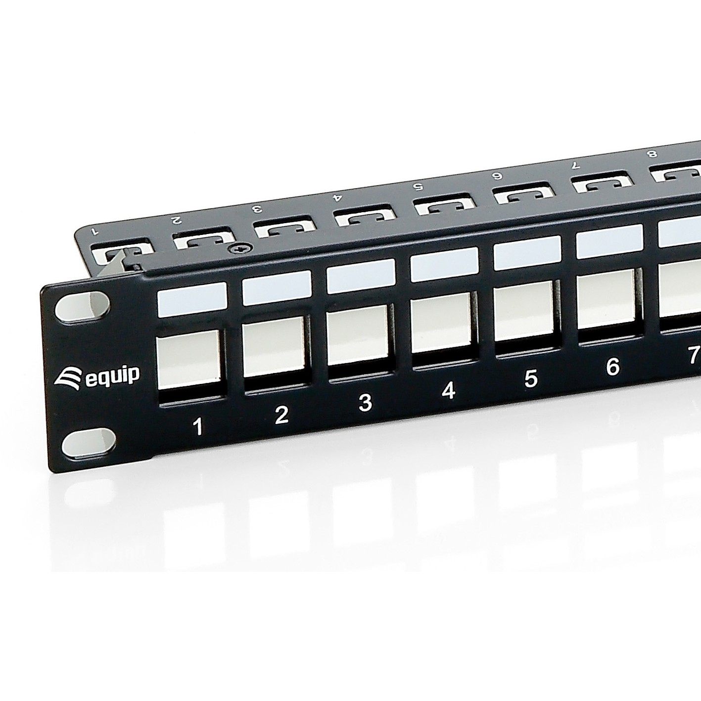 Equip 24-Port Keystone Cat.6 Geschirmtes Patch Panel, Schwarz
