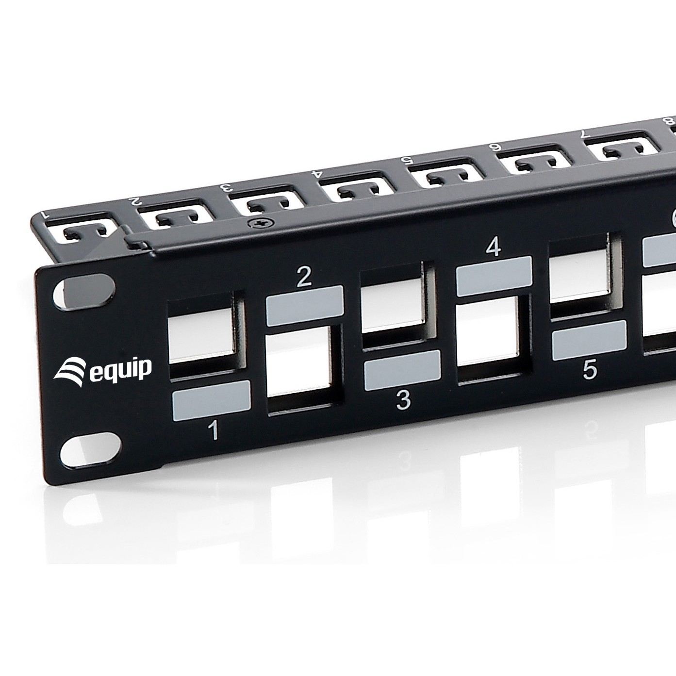 Equip 24-Port Keystone Cat.6A Geschirmtes Patch Panel, Schwarz