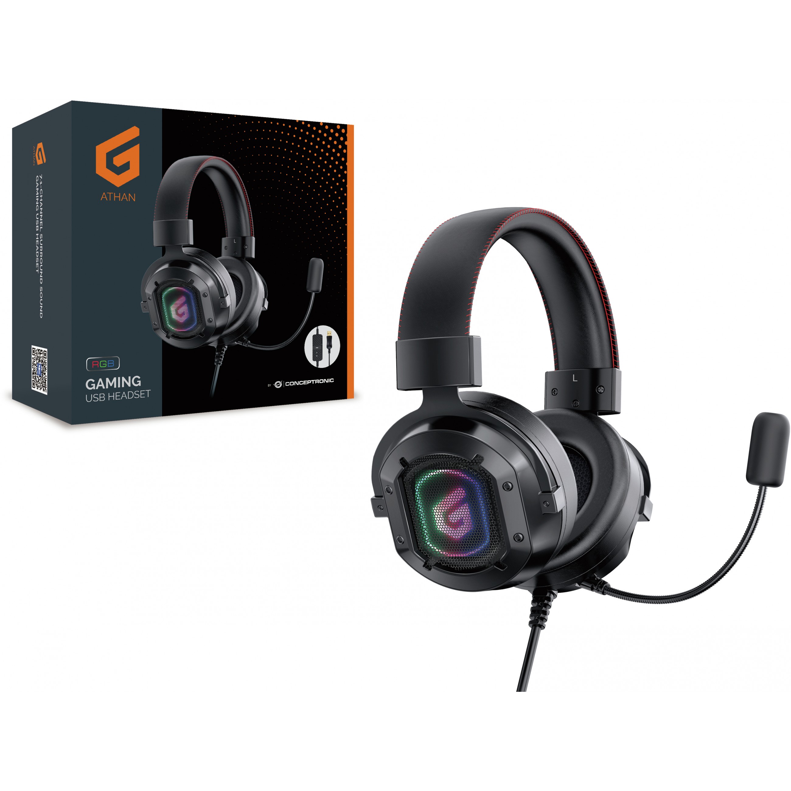 Conceptronic ATHAN 7.1-Kanal Surround Sound Gaming USB-Headset