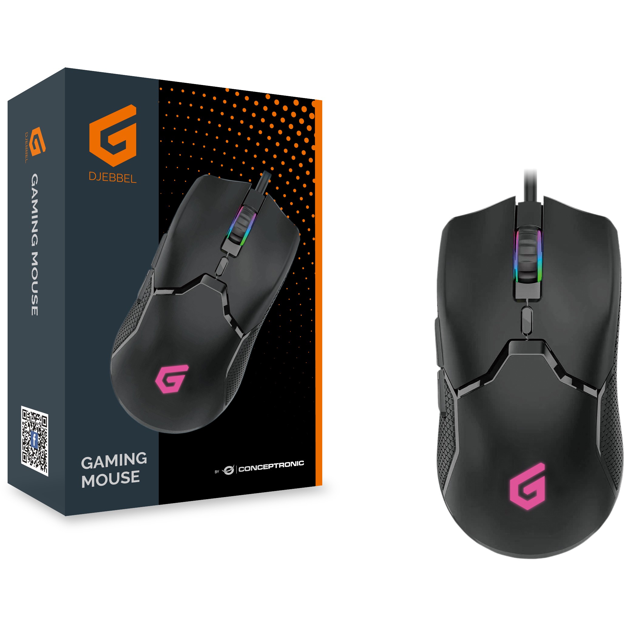 Conceptronic DJEBBEL 6D Gaming-Maus, 7200 DPI