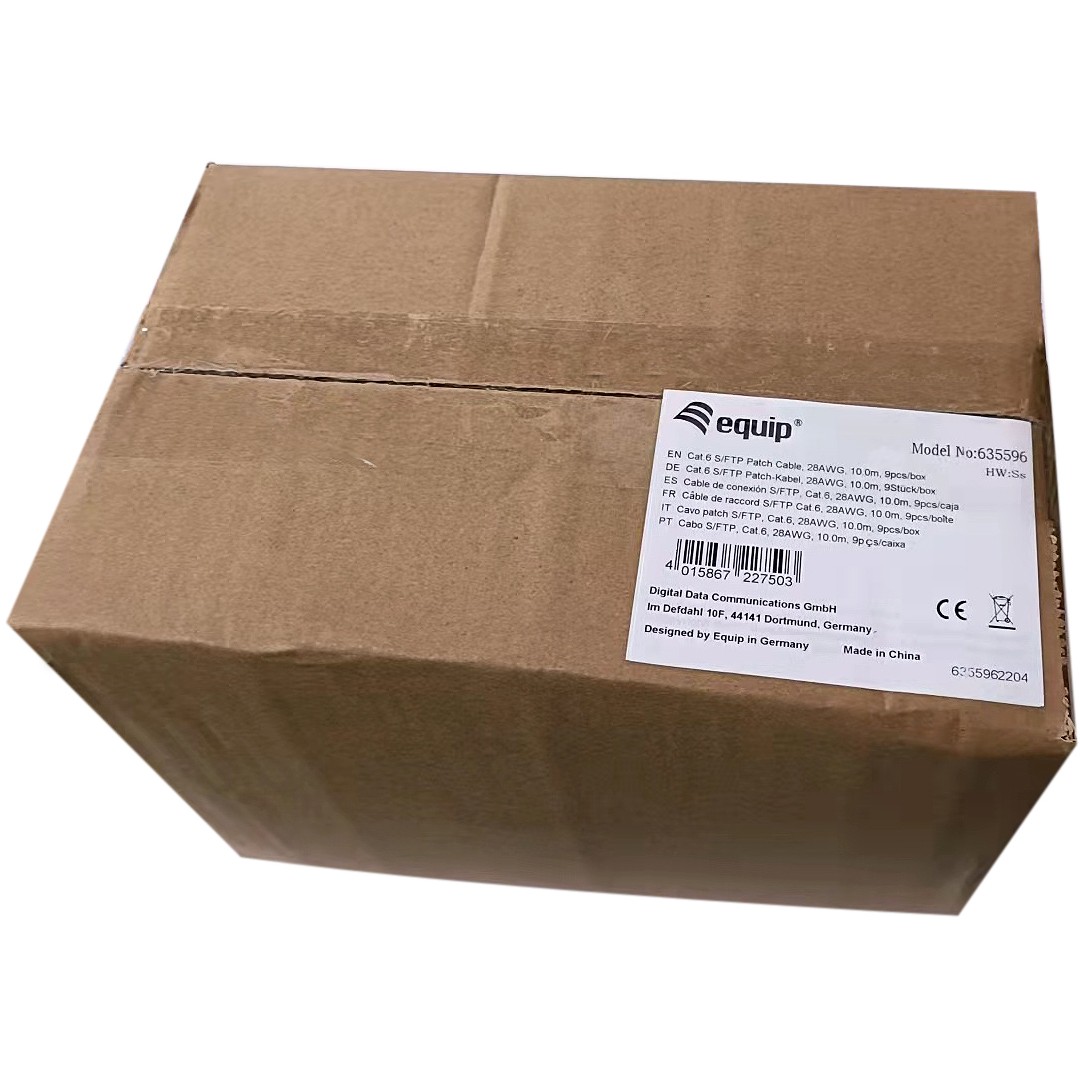 Equip Cat6 S/FTP Patchkabel, 10m, Schwarz, 9Stück/box