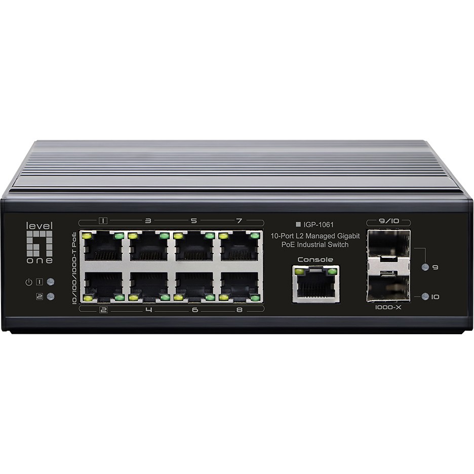 LevelOne Industr.PoE Switch  8xGE PoE/+      360W Managed L2