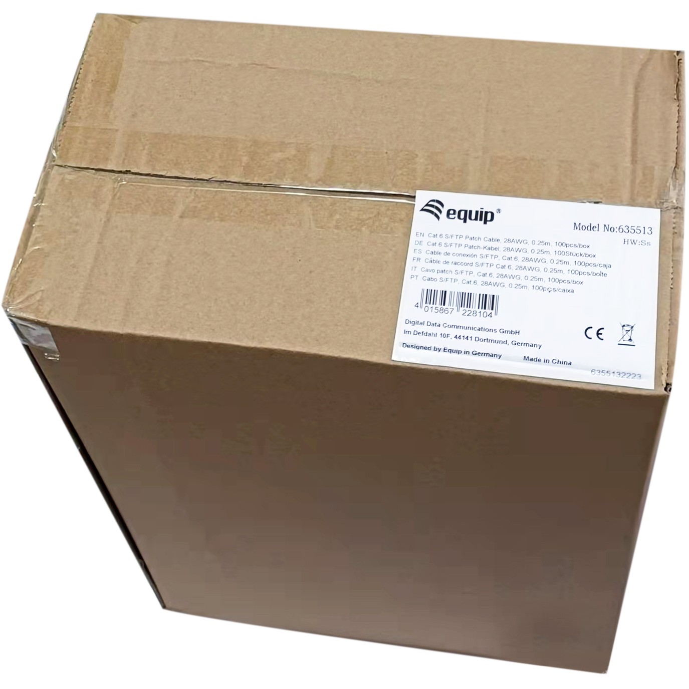 Equip Cat6 S/FTP PatchKabel, 0.25m, weiss, 100Stück/box