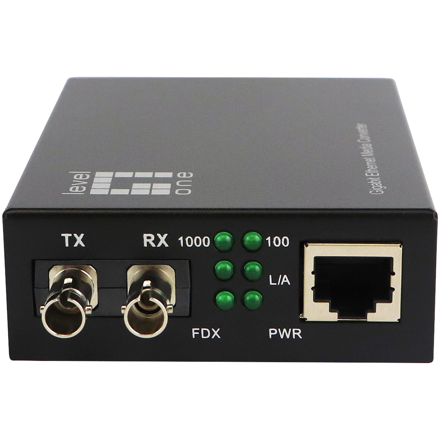 LevelOne Gigabit RJ45 zu ST Mediakonverter, Single-Mode Glasfaser, 20km